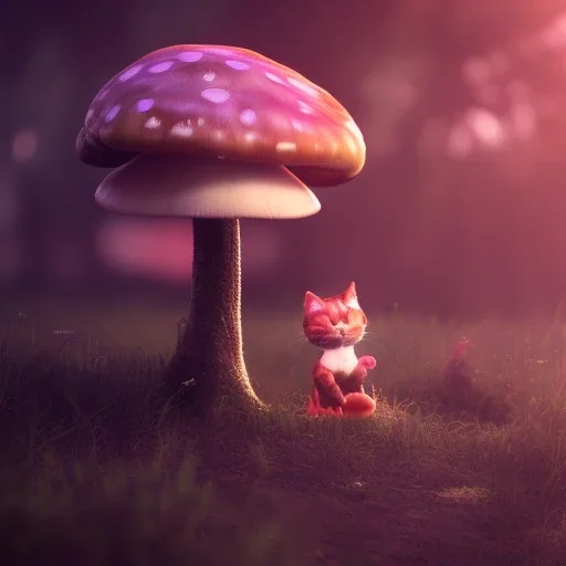 Mushroom cat girl, unreal 5, octane render, cinema4d, redshift render, hyper realistic, cenematic, vibrancy, synthwave, retouch, centered, dynamic lighting, dramatic lighting, 4k, highly detailed, attractive beautiful, realistic, epic composition, holographic,