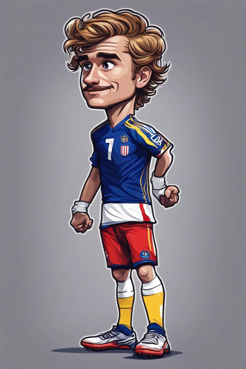 Antoine Griezmann French football player ,cartoon 2d