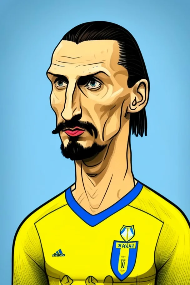 Zlatan Ibrahimovic Swedish football player ,cartoon 2d