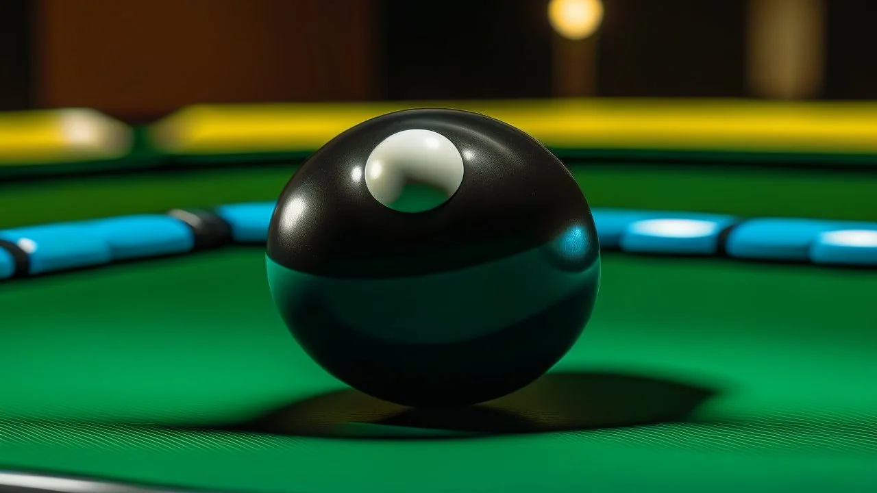 8 ball on a pool table