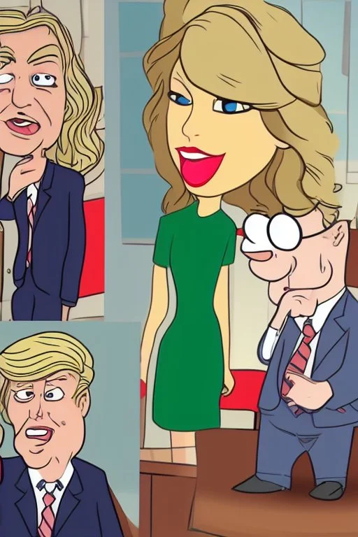 Taylor Swift as president of the US cartoony animation