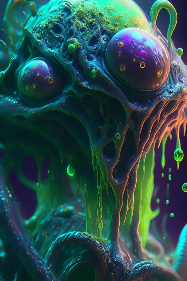 Slime alien,FHD, detailed matte painting, deep color, fantastical, intricate detail, splash screen, complementary colors, fantasy concept art, 32k resolution trending on Artstation Unreal Engine 5