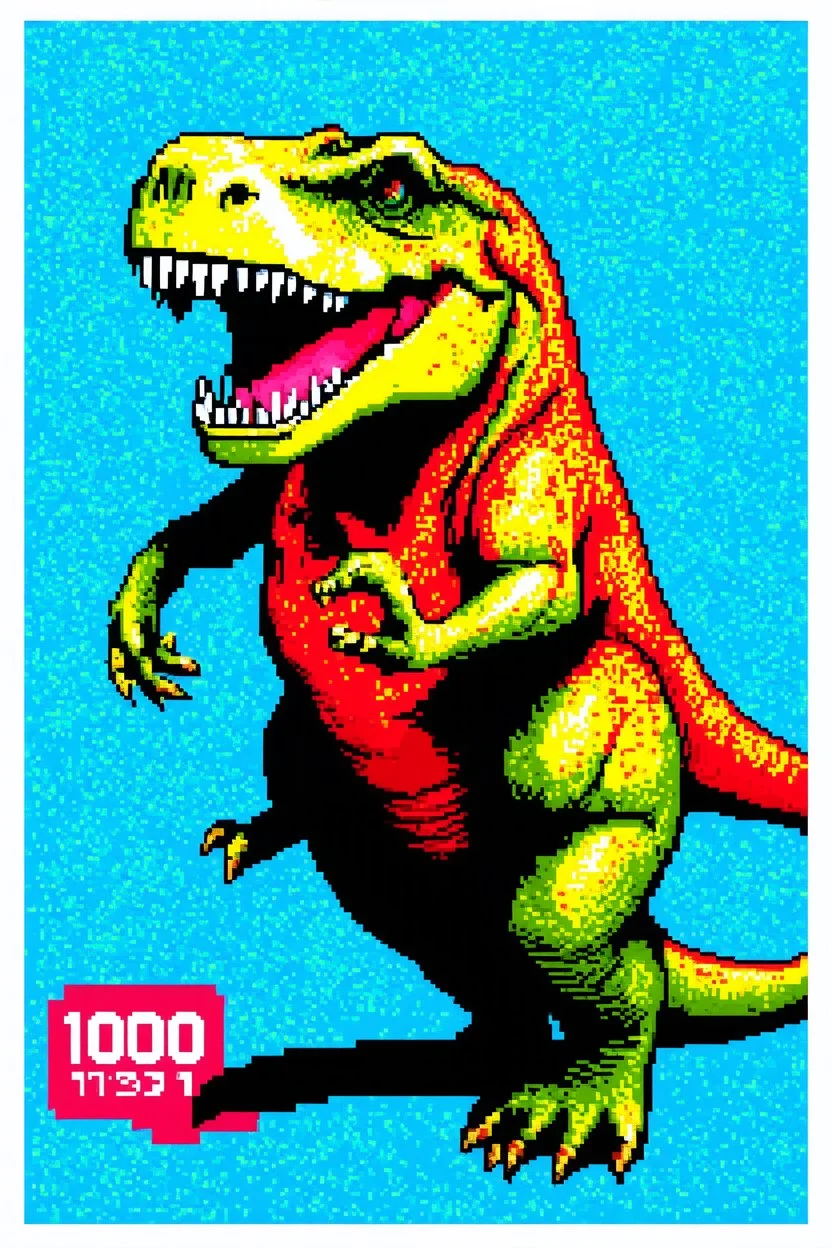 pop art pixels 1000 images warhol style x t rex