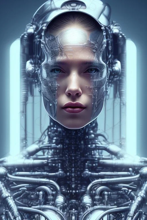 cyberpunk, chrome body, women, portrai, open mouth, perfect skin, tron, cyborg , perfekt, real, dream, hr giger