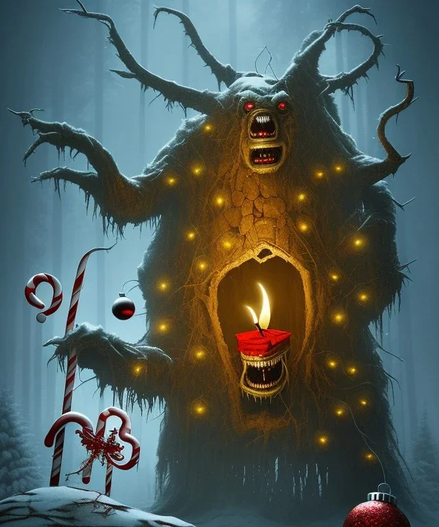 Creepy Christmas beast ,horror , dark fantasy