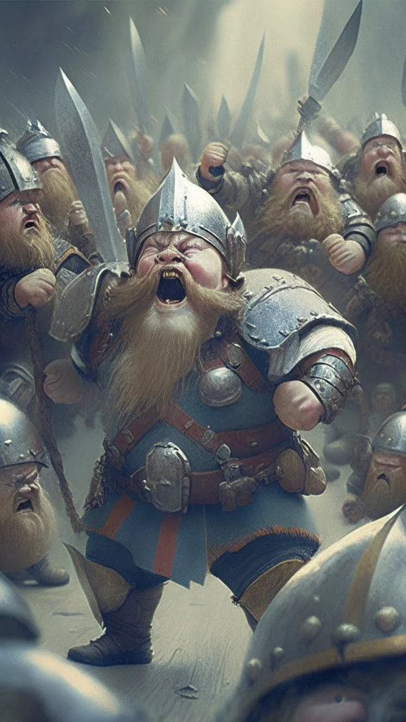 dwarf captain inspiring his army