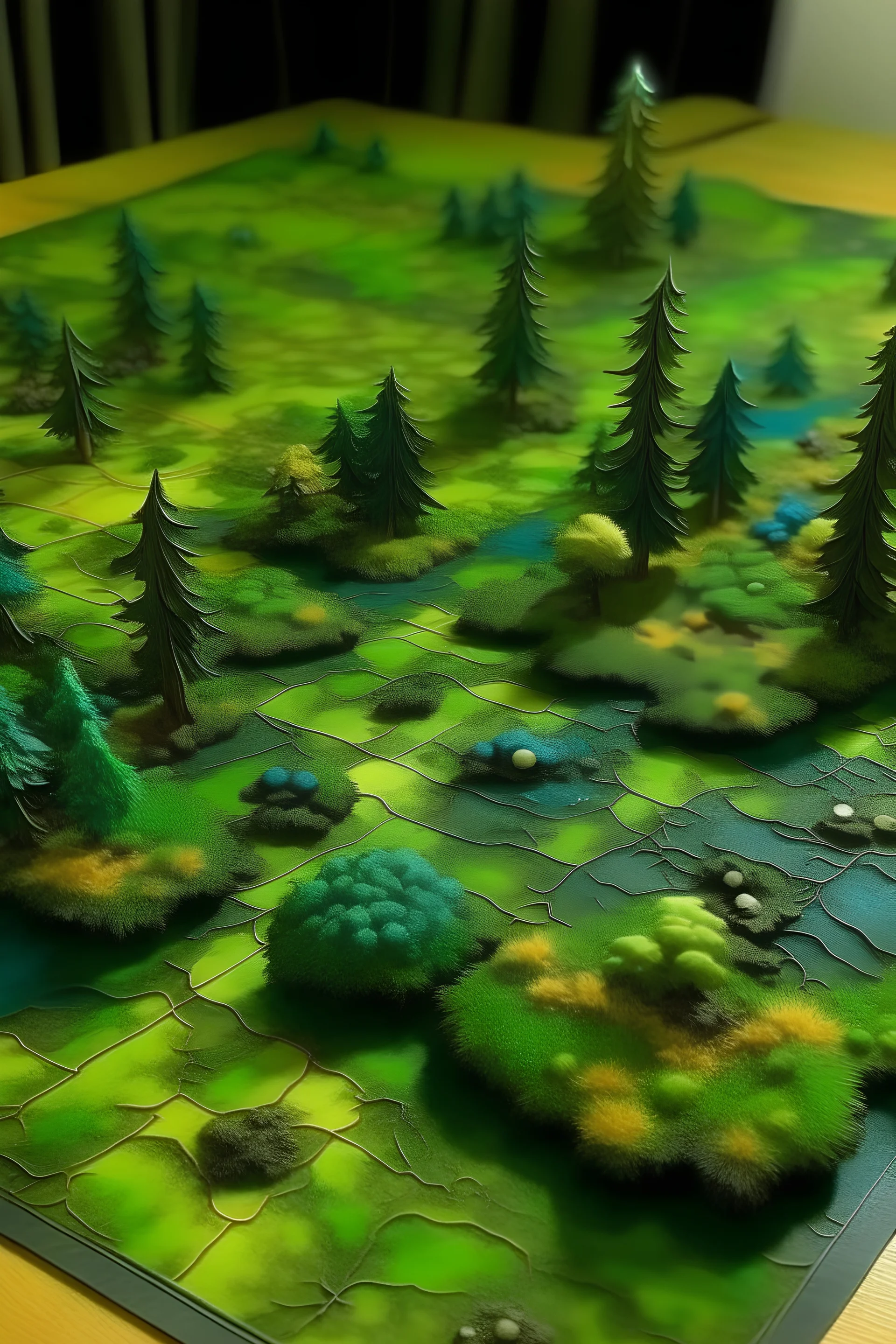 i want a realistic forest for a gaming board from a sky perspective