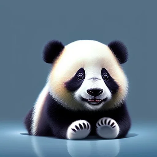 cute baby panda, by pixar