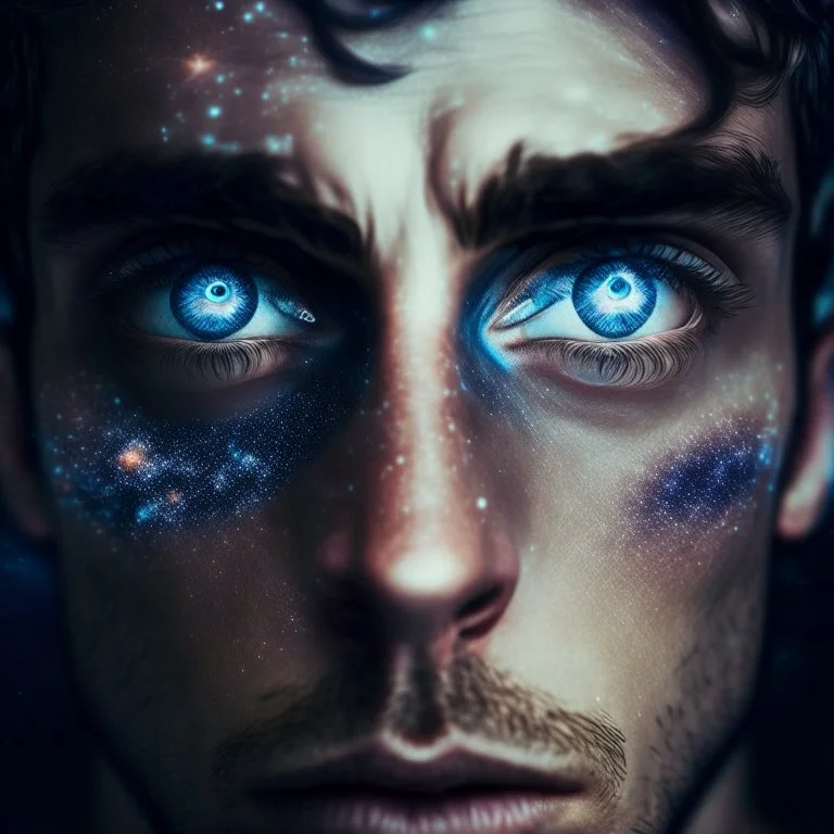 A man with galaxy eyes