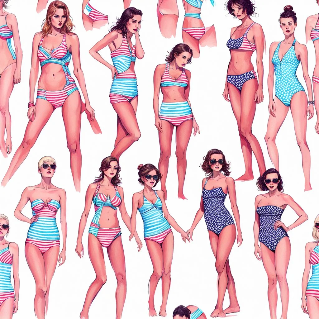 Recursive swimwear for females