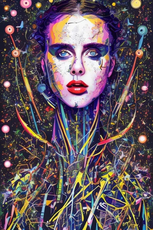 Danish singer MØ face, Jackson Pollock