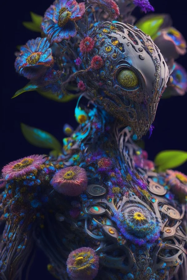 Cyborg flower humanoid alien fused ,highly detailed, hyper-detailed, beautifully, insane details, intricate details, beautifully, Cinematic, Colorful, Editorial Photography, 32k, Super-Resolution, Megapixel, photorealistic rendering