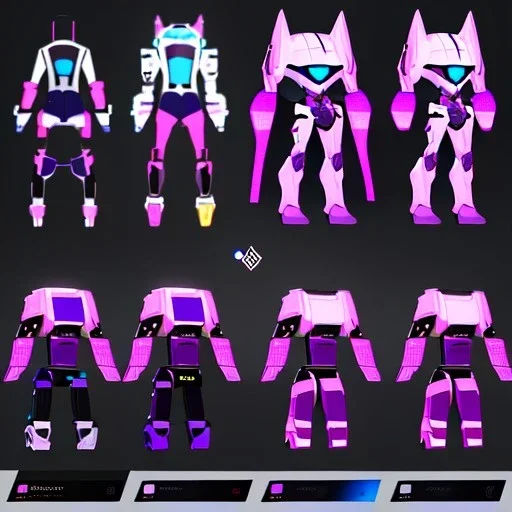 a fox fursona, darker colors, master quality, backlighting, soft lights, full body portrait, in frame, 8k, furry, fur, black and purple color pallet, fursona reference sheet, robotic enhancements, cyberpunk, anthropomorphic