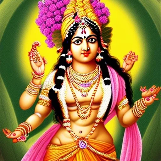 Indian goddess of flower in rococo style