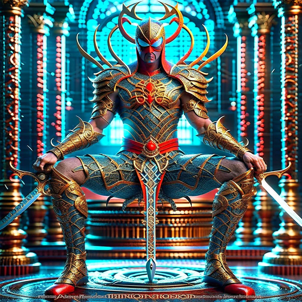 Fhoto full body, reality, Raw, spiderman as king god war, digital art, sword, intricate details, powerful composition, captivating, , trending on artstation, sharp focus, studio photo, intricate details, highly detailed, by addie_digi