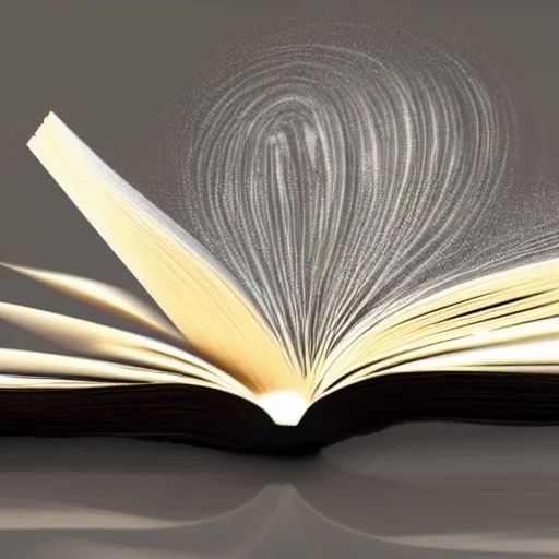 Floating book with magic swirling around it and lifting it into the air