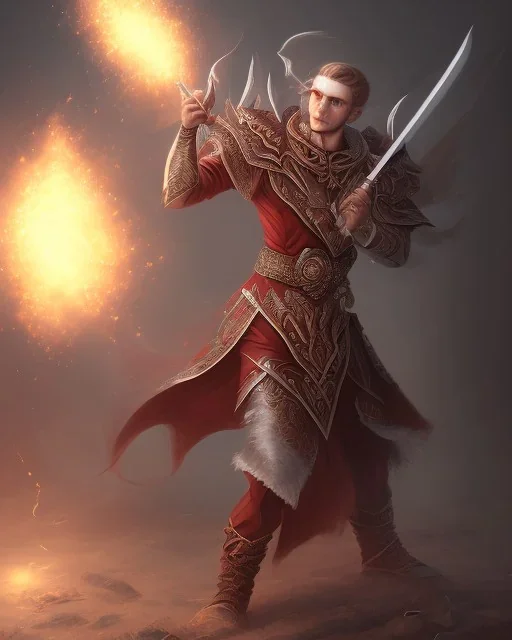 male elf using his magic to fight