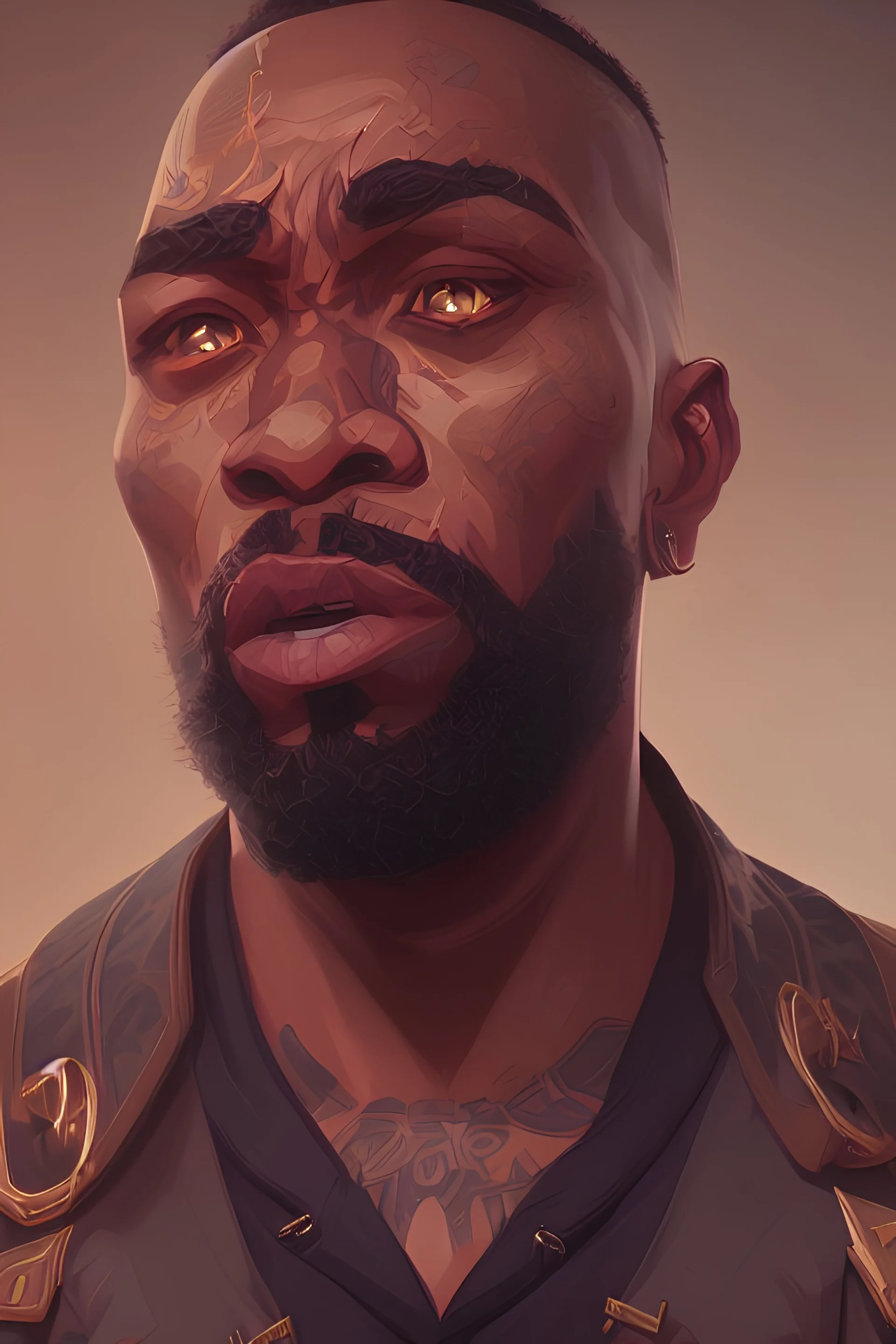 photorealistic artistic portrait of Mr T Epic cinematic brilliant stunning intricate meticulously detailed dramatic atmospheric maximalist digital matte painting