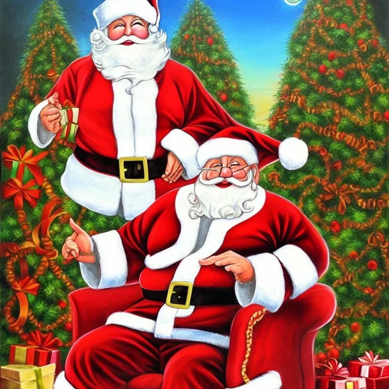 art by thomas kincaid, puerto riccan Santa Claus