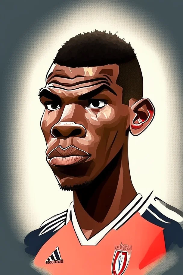 cartoon Paul Pogba French football player