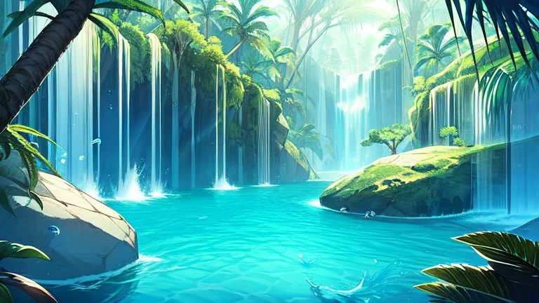 jungle.water fall.