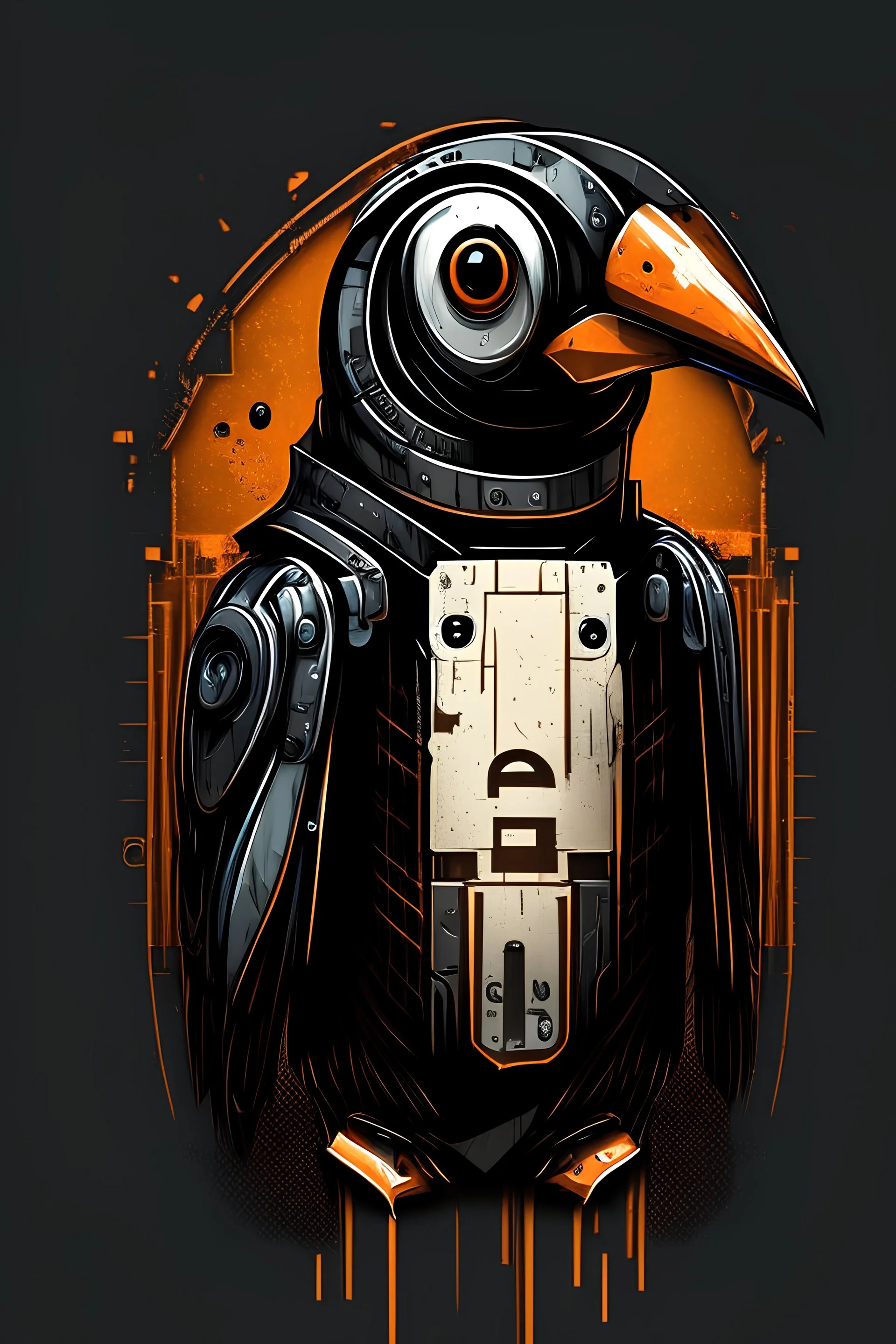 portrait of linux logo robot
