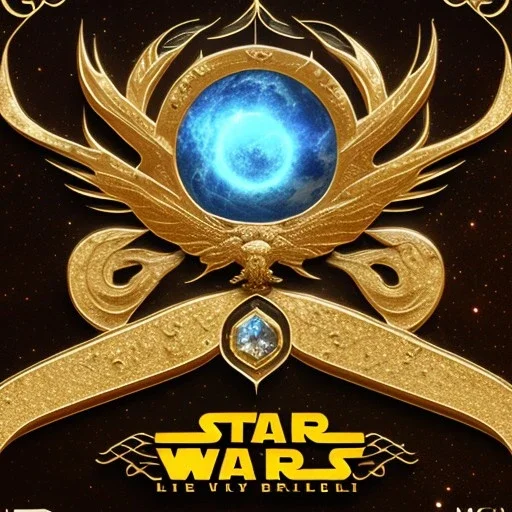 logo with only the letters 'STAR WARS', atmospheric, intricate, epic fantasy, ornate, 3D, cinematic lightning, glow effect, 256K