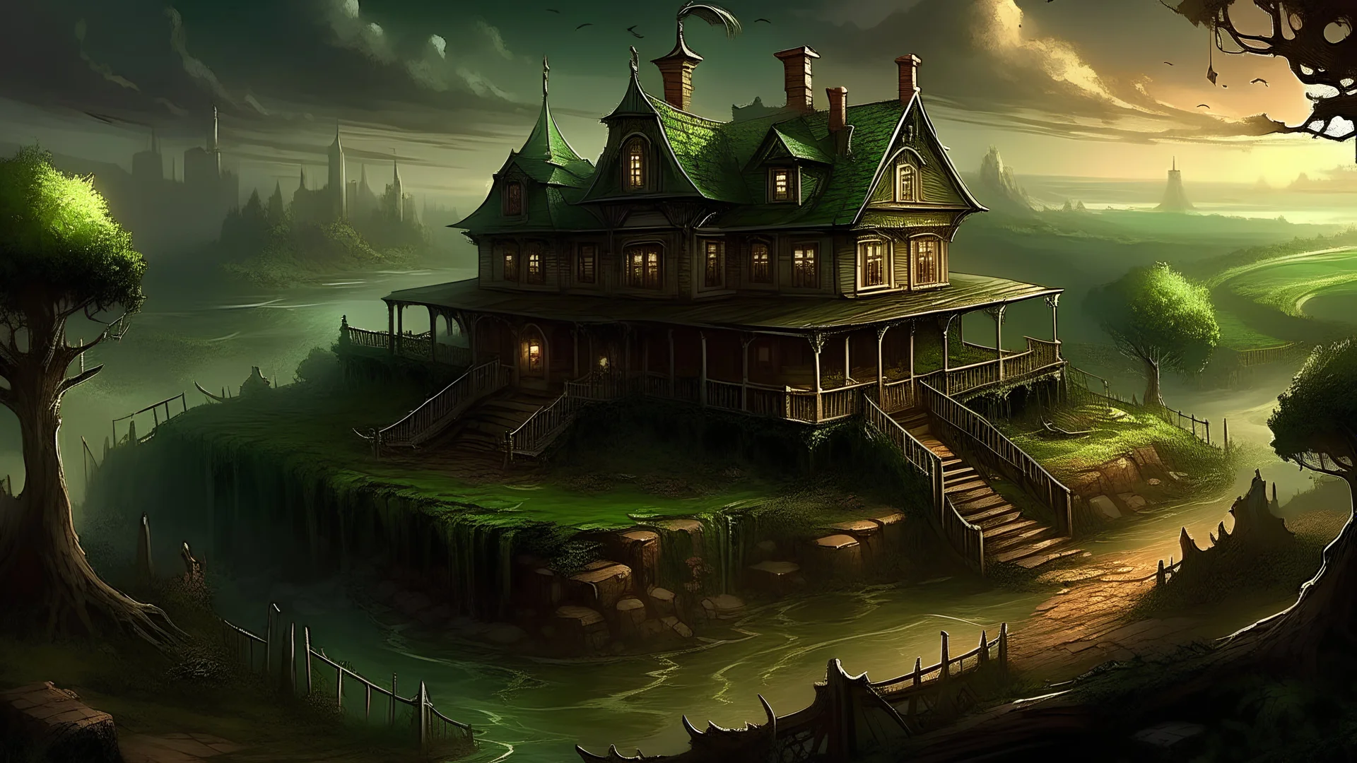 arkham horror digital art landscape