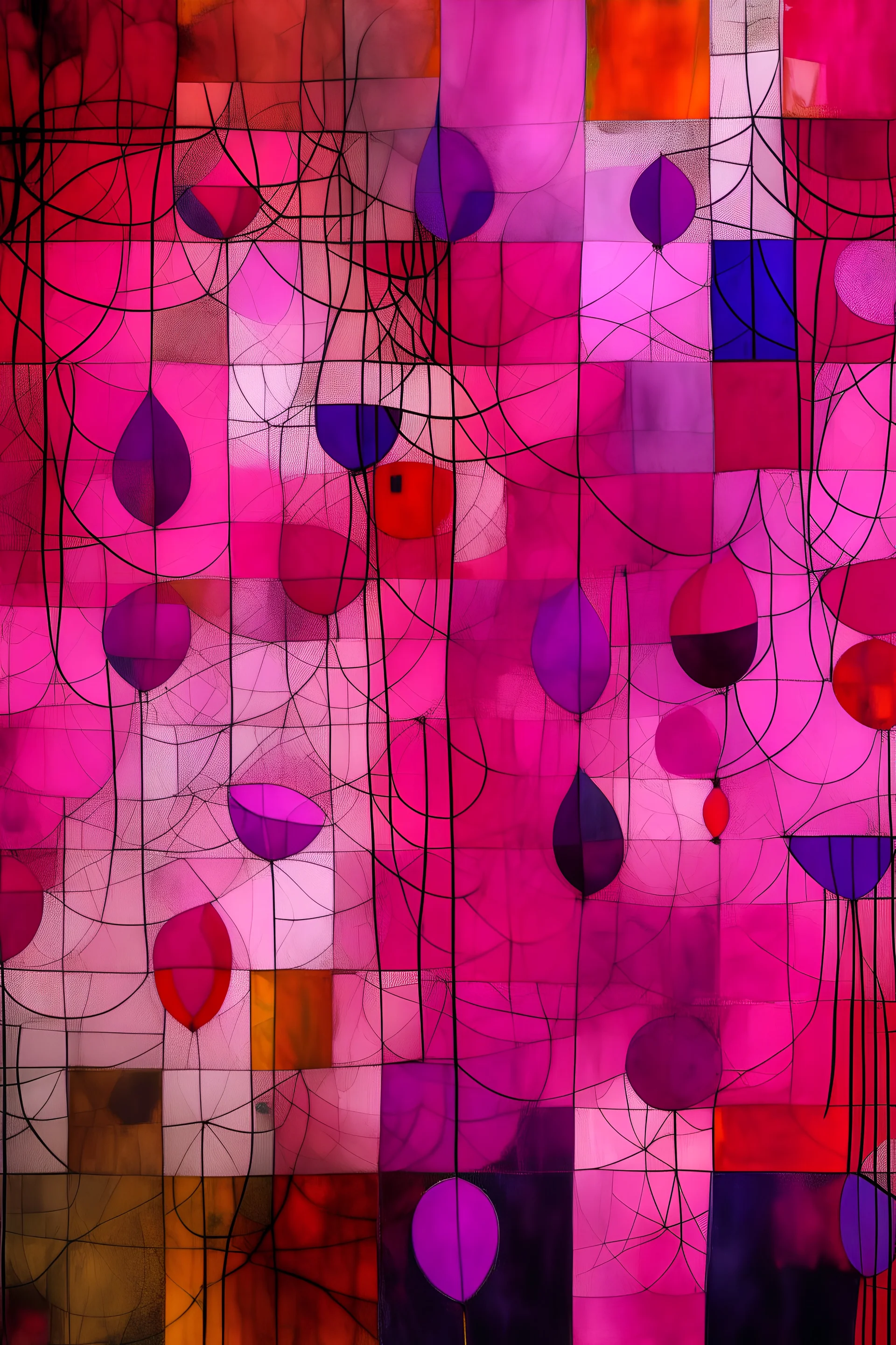 pink and purple trailing fuchsia; abstract art; Paul Klee; surrealism