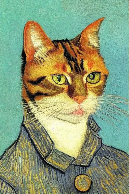 Portrait of a cat by Van Gogh