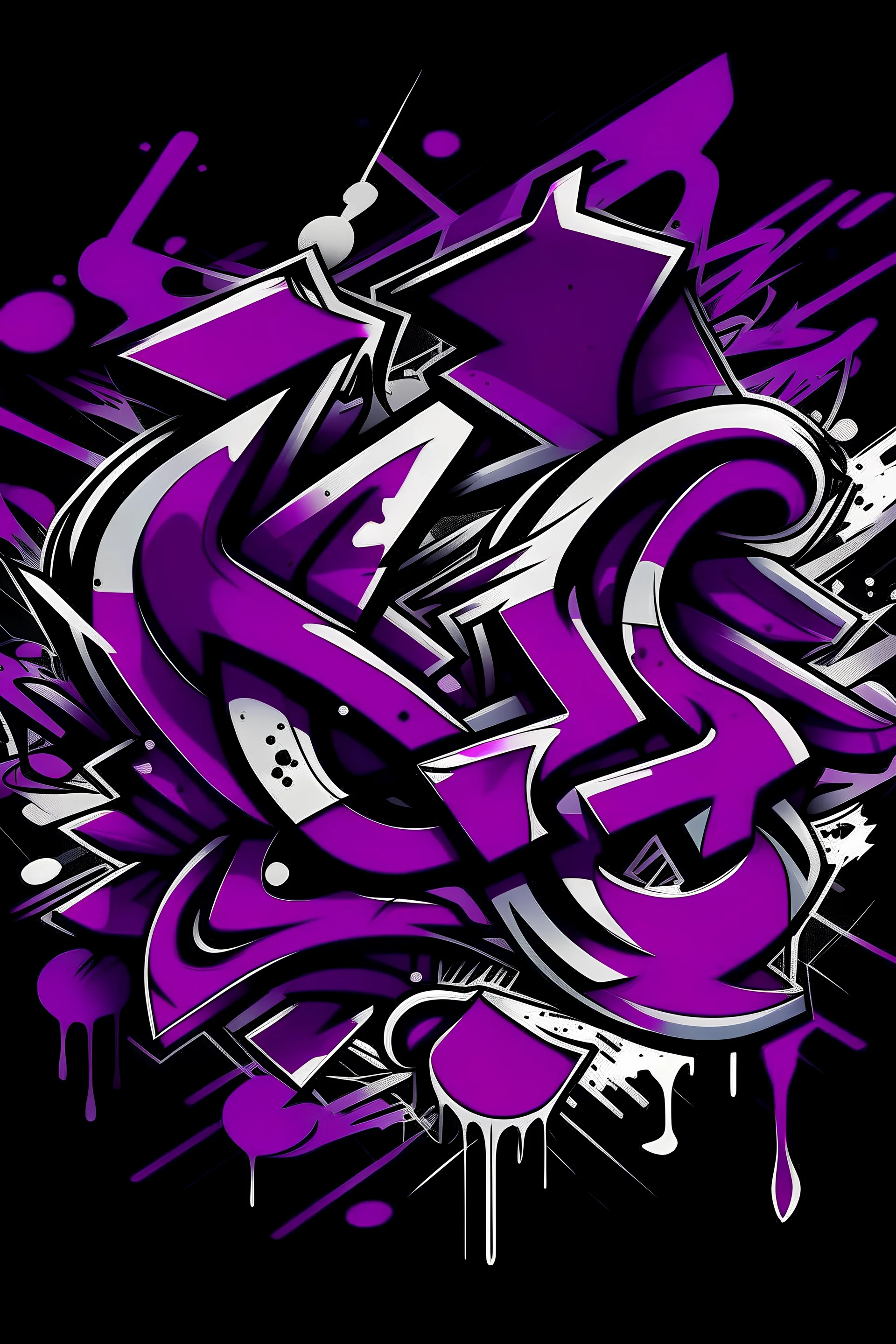 Purple graffiti logo