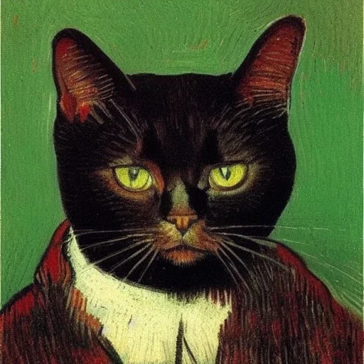 Portrait of a cat by Van Gogh