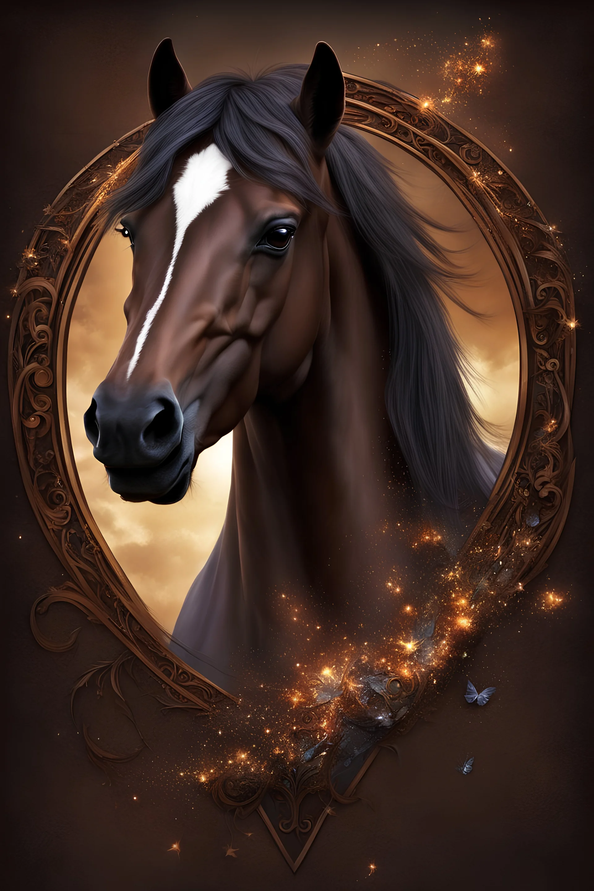 fanged horse, fantasy, magic, magic, fairy tale