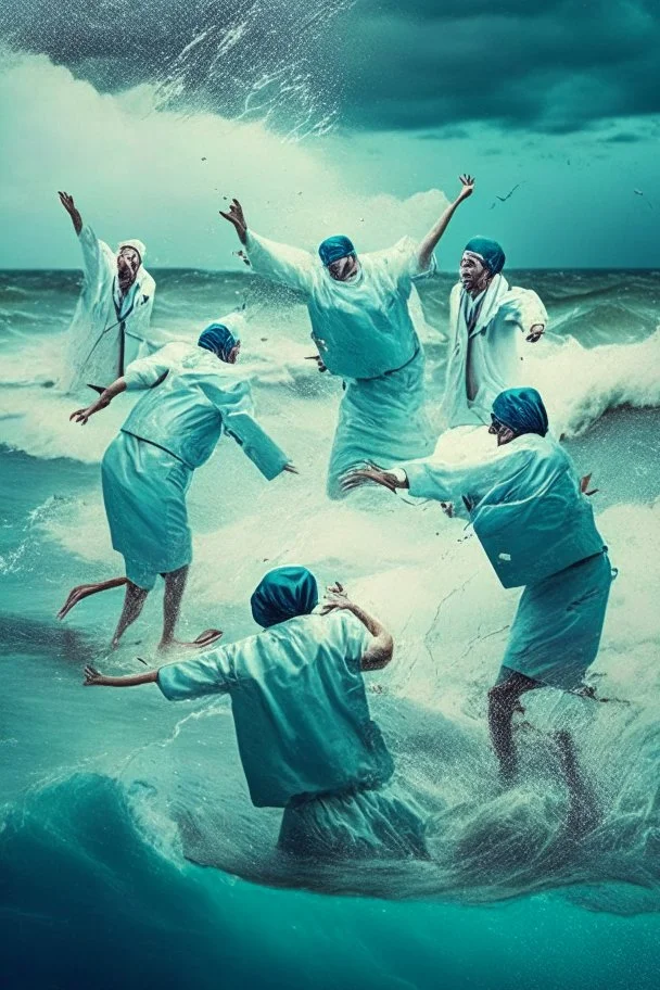 surgeons throwing someone into the ocean