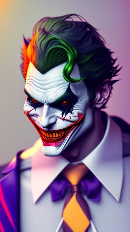 handsome joker, high delicate defined details, beautiful, atmospheric, matte, 3 d 8 k octane rendered, sharp focus, illustration, high detail, ultra realistic, highly saturated colors