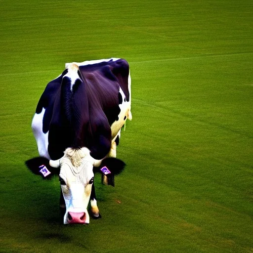 A cow wearing a suit and tie