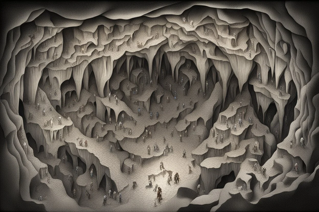 Escher jeweled Neanderthal caves