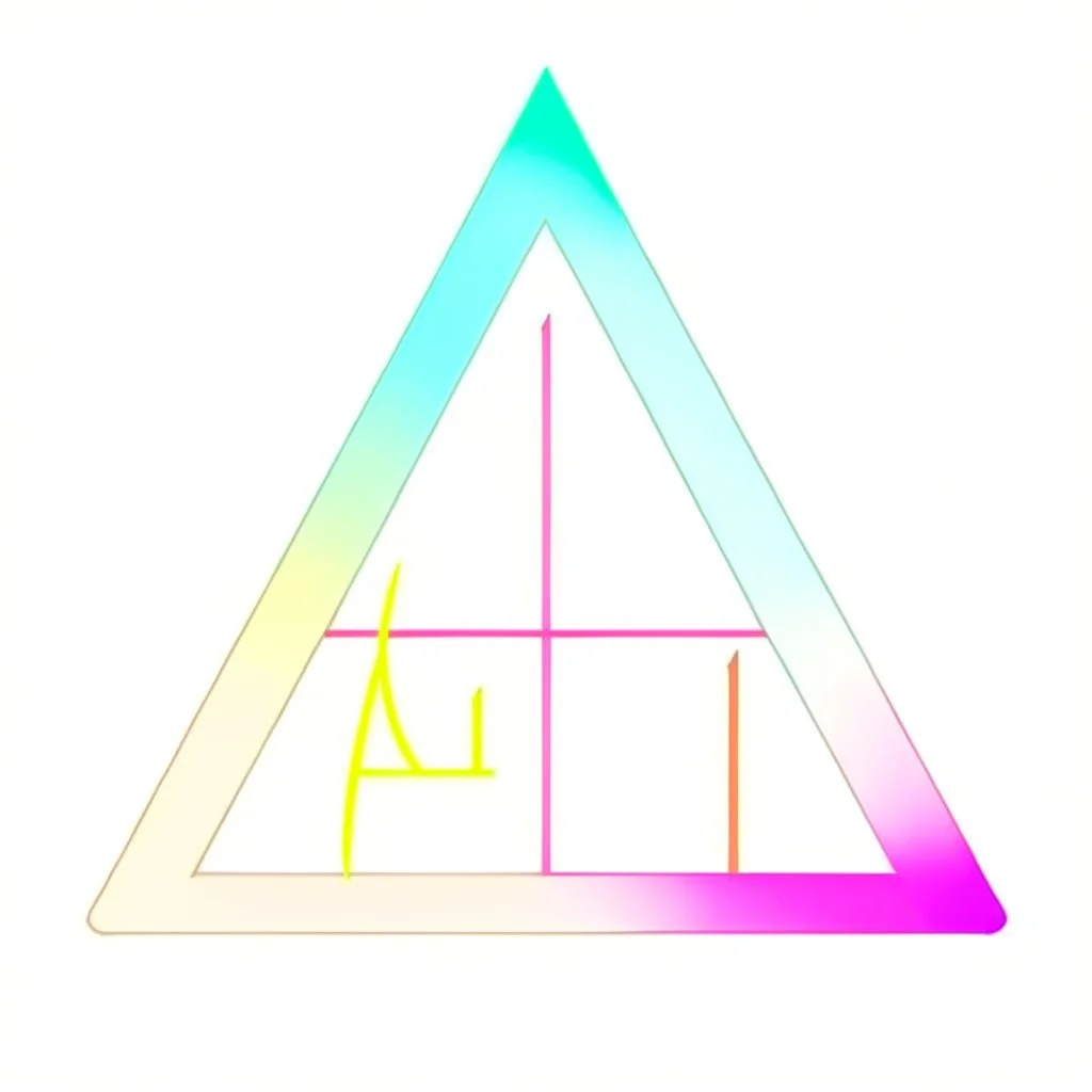 H&M logo, triangle and ruler symbols, pastel colors