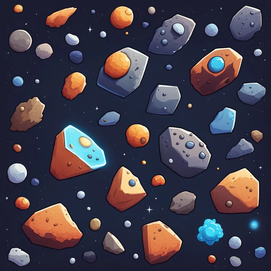 cartoon asteroids