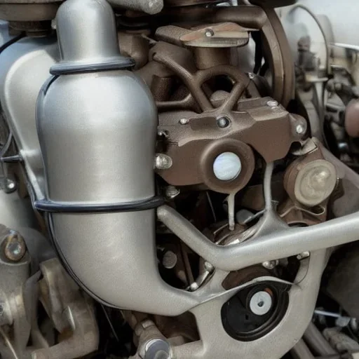 Old, small, simple, brown single-cylinder engine