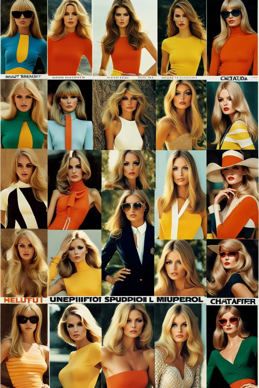 sixties fashion photography, natural young female, most beautiful female, longer light blonde hair, middle parting, beautiful like an undressed supermodel from the sixties, beautiful face, unbelievable sexy, space supermodel, helmut newton, polaroid colors, realistic, claudia schiffer, brigitte bardot, sharon tate, gigi hadid, chaterine deneuve