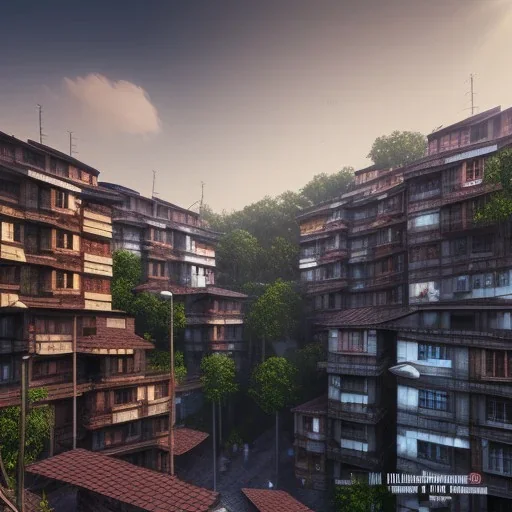 Favela,brick houses realistic