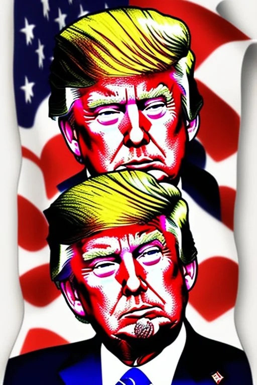 Donald Trump as drawn by Sui Ishida