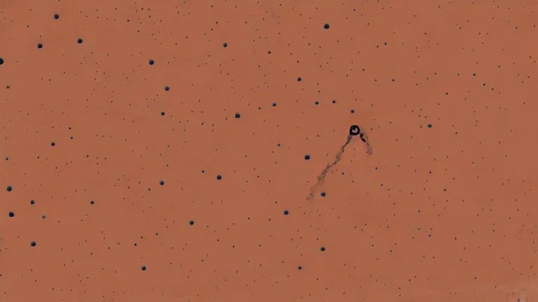 A Tesla's 'Model S Plaid' is doing donuts, in the 'Cydonia' region, on planet Mars. CINEMATIC. WIDE ANGLE LENS.