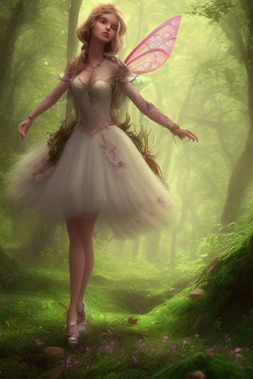 Fat and beautiful fairy in the Forrest in style of the movie up