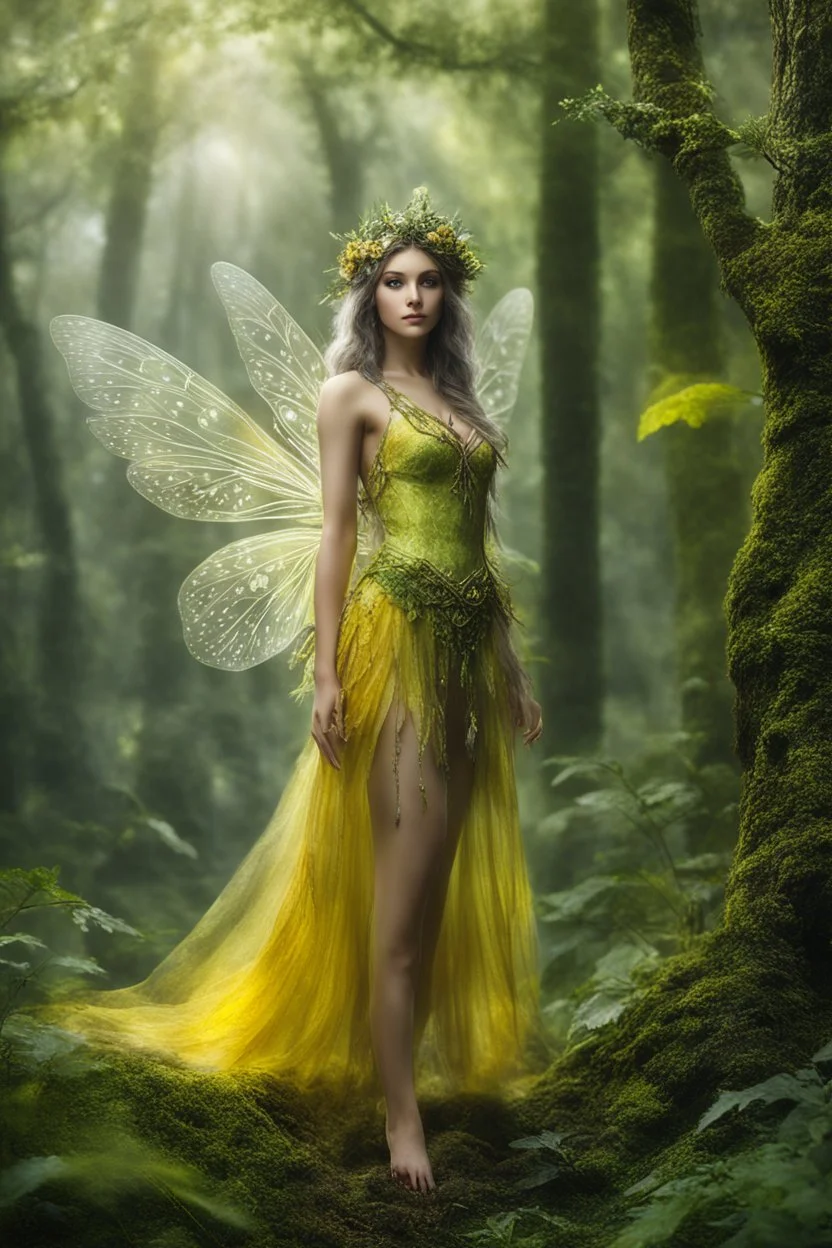 Forest Beautiful Fairy,full body, full shot,forest,Photography Sony Alpha 7 50mm 1.8,medium shot, high-resolution image with fine details, citrine, ultra detailed,ultra realistic,extremely realistic,intricate,photorealistic,epic composition,masterpiece