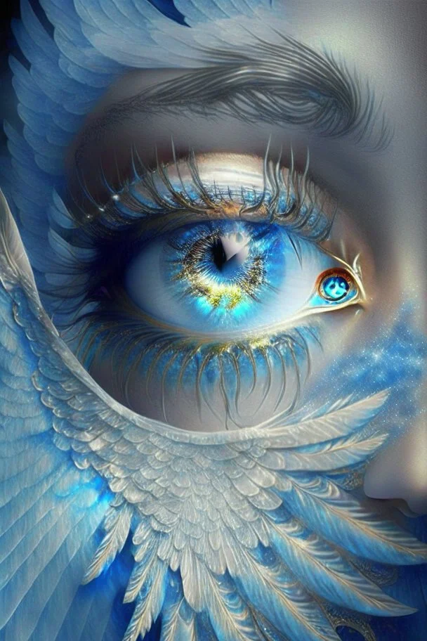 celestial angel human eyes wings