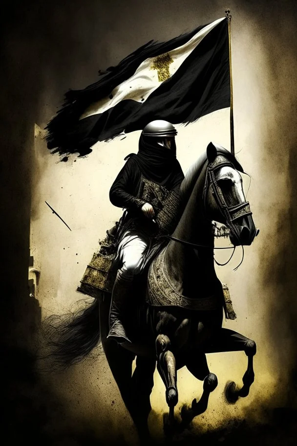 Al Quds, Black flag, army on horse