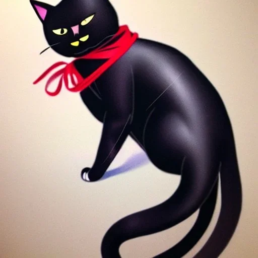 a cat, dressed as a ninja, anthropomorphic, hyper realism, maximum detail.