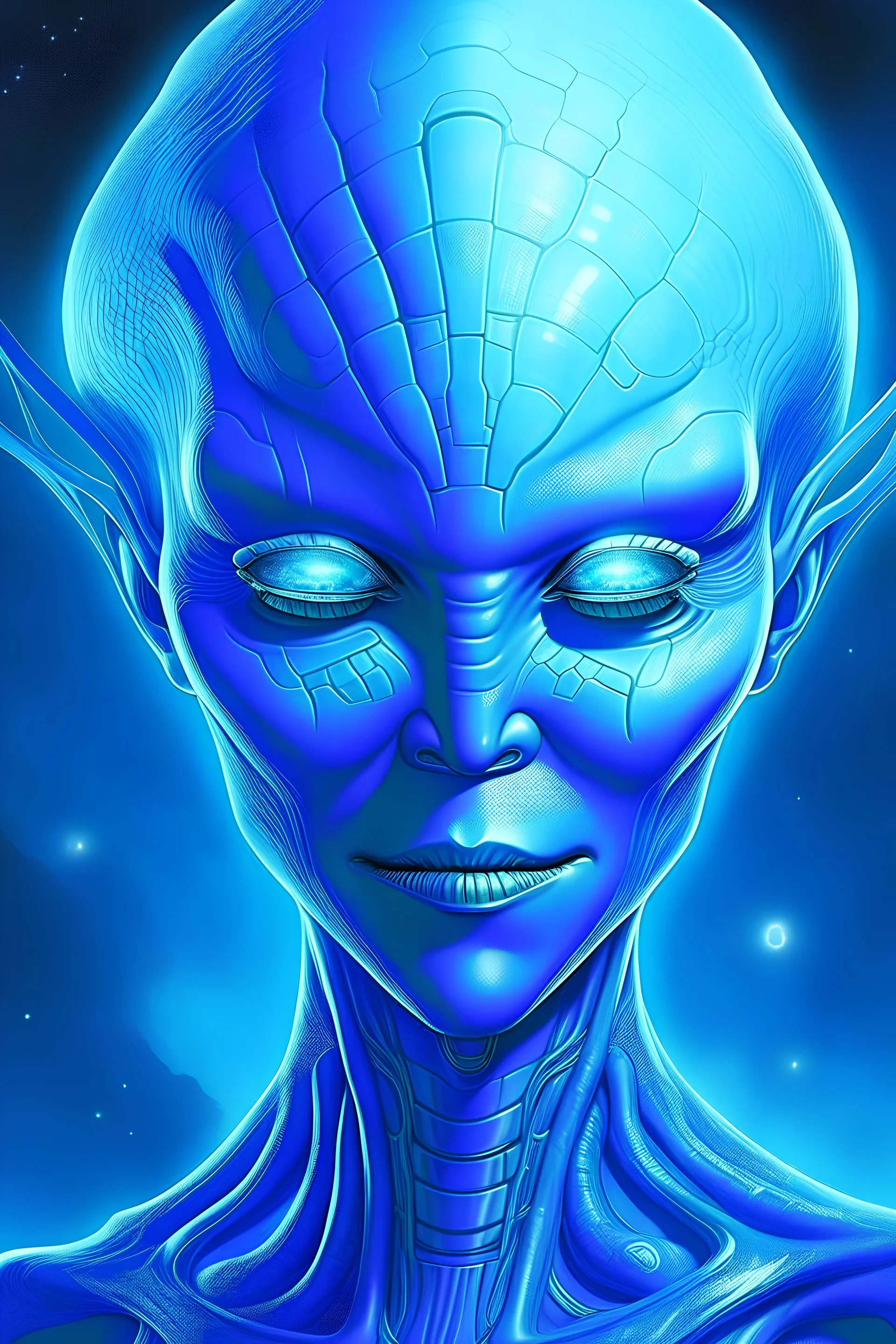 serene blue-skinned alien mystic